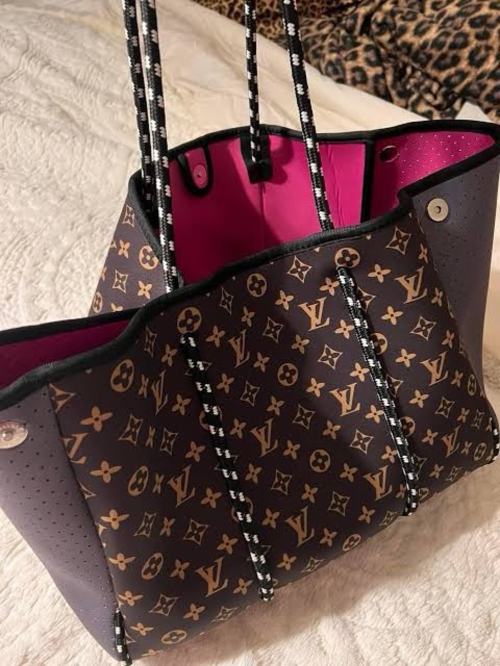 Neoprene large monogram tote - used once